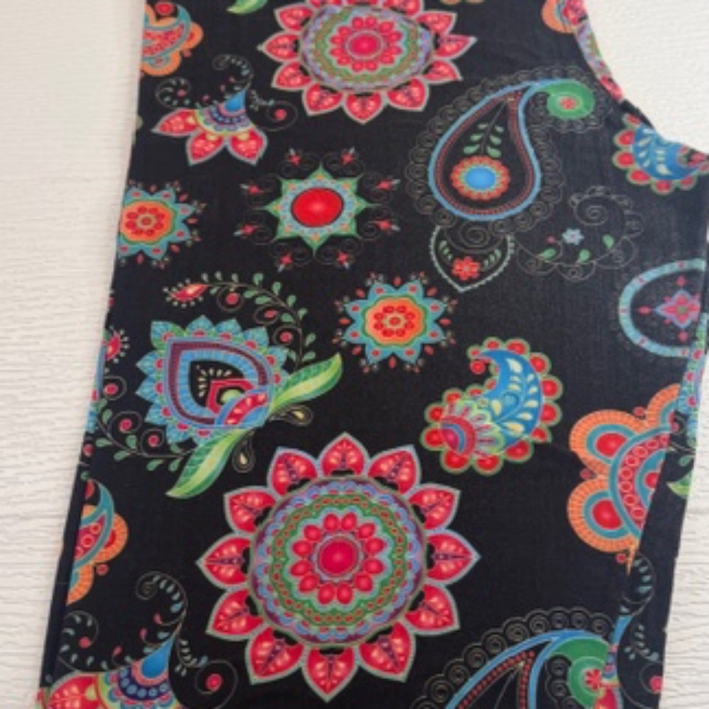 Fabulegs Mandala Paisley Leggings Black Multicolor Boho Print
